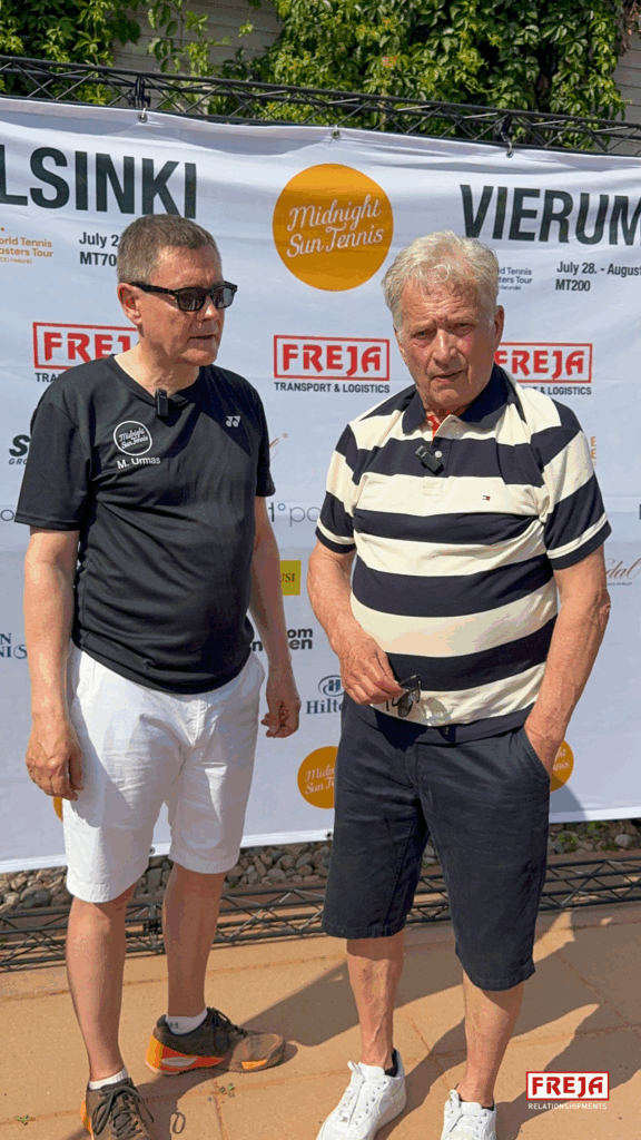 FREJAn toimitusjohtaja Matti Urmas ja presidentti Sauli Niinistö.